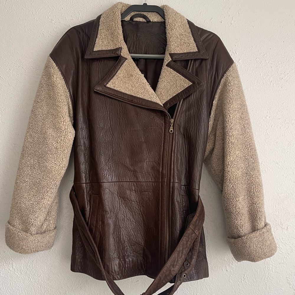 Vintage VAKKO Sport 100% Leather and Shearling Jacket